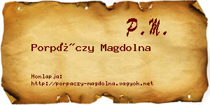 Porpáczy Magdolna névjegykártya